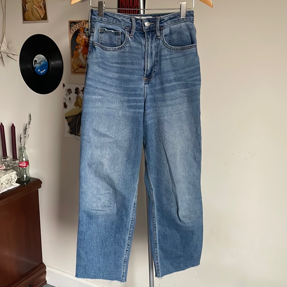 Hollister Curvy Vintage High Waist Straight Leg Jeans Size 25 Medium Wash